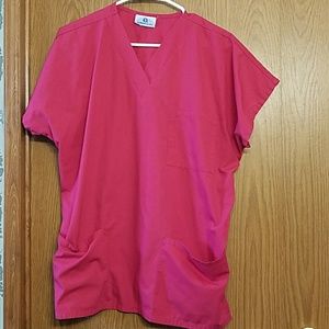 SB Fashion scrubs dark pink medium scrub top